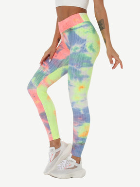 Snatched Tie Dye Gym Leggings Ankle High Waist