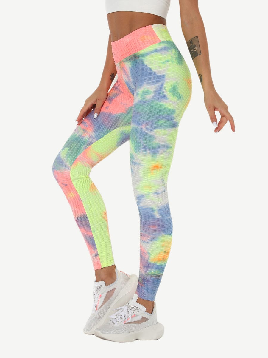 Snatched Tie Dye Gym Leggings Ankle High Waist