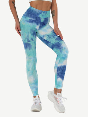 Snatched Tie Dye Gym Leggings Ankle High Waist
