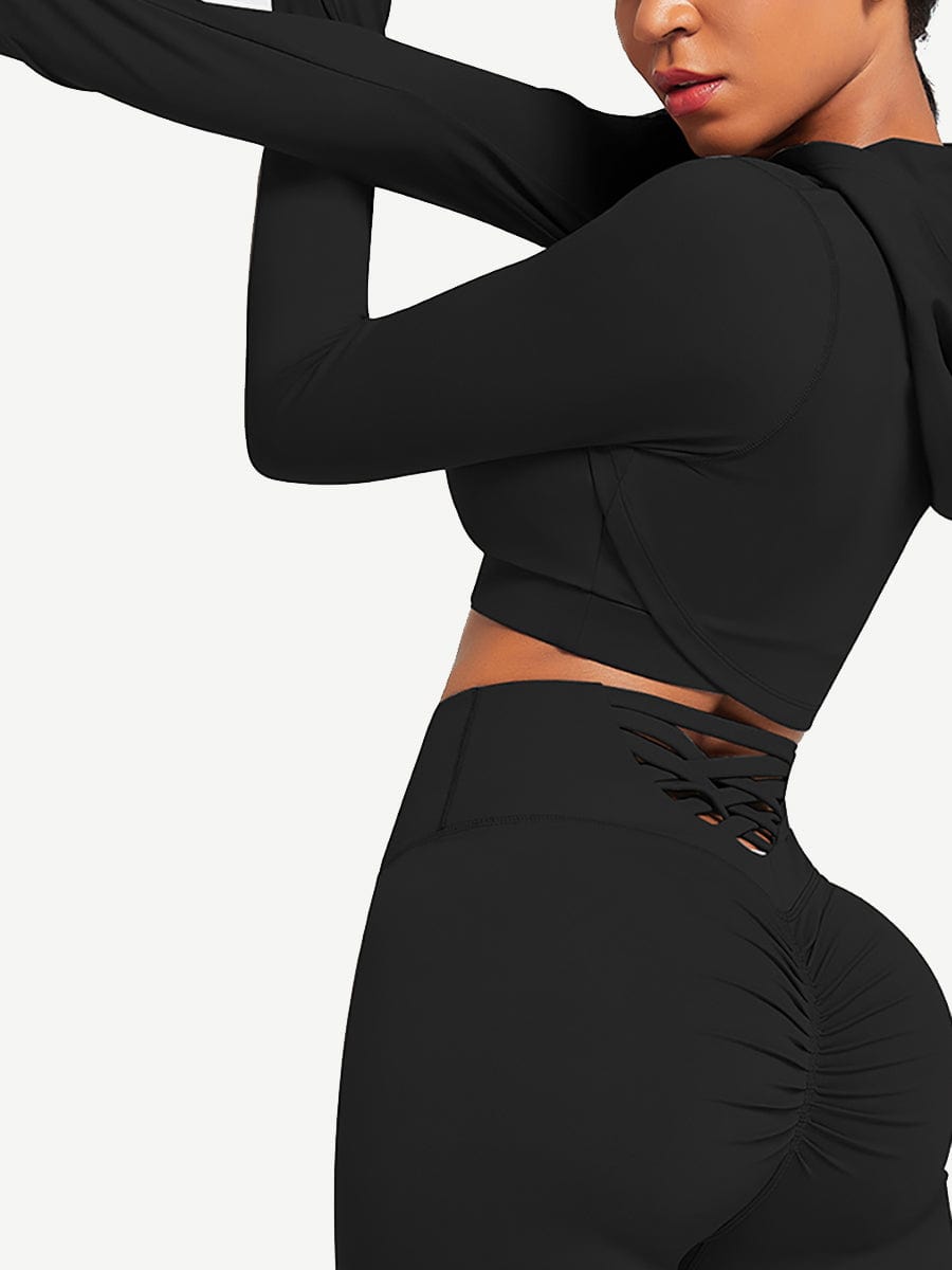 Snatched Hooded Running Crop Top Removable Pads