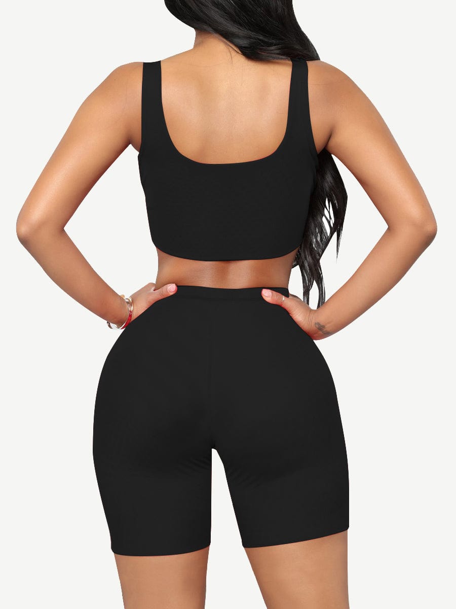 Snatched Plus Size Tank And Shorts Set Two In One