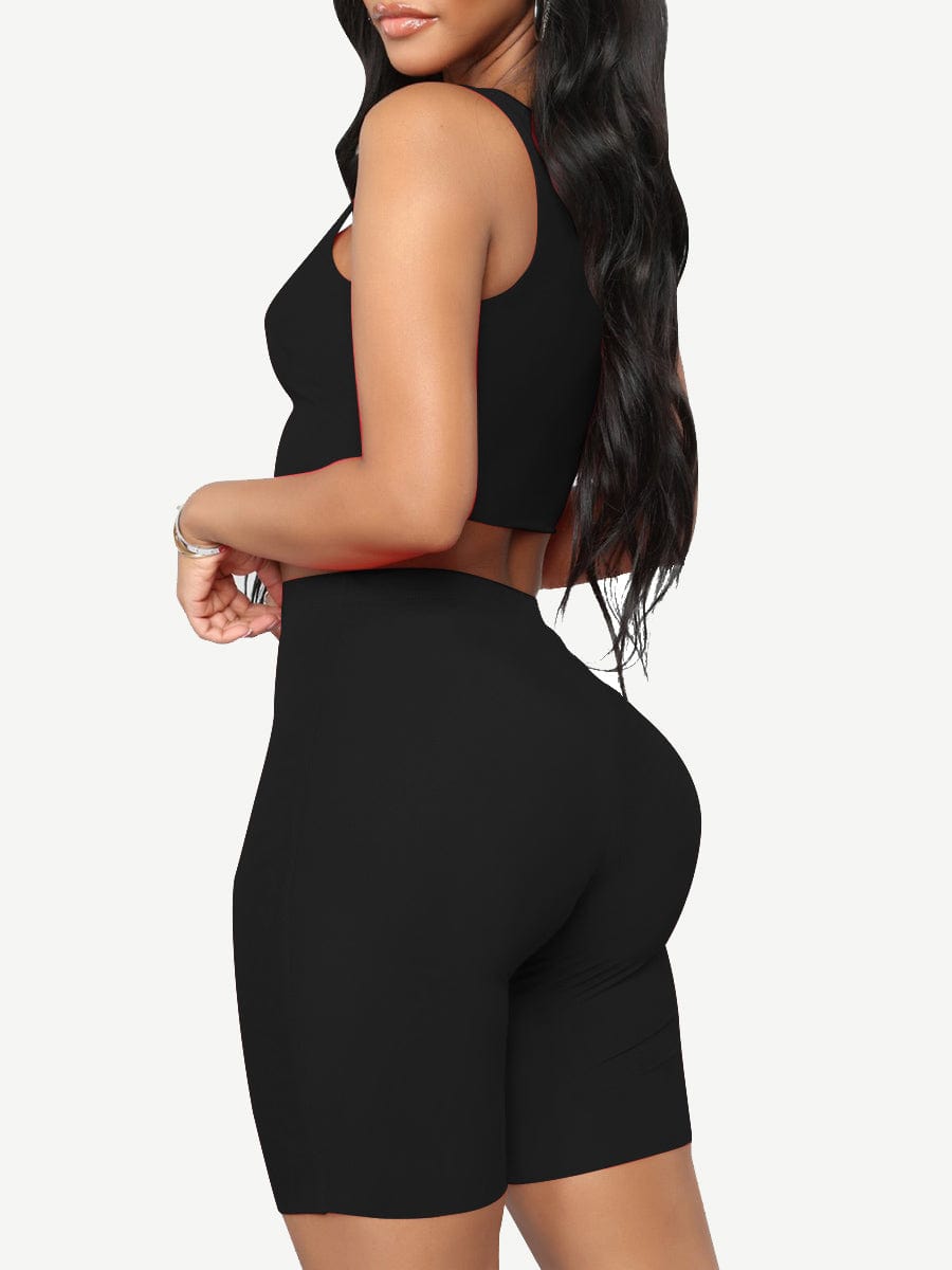 Snatched Plus Size Tank And Shorts Set Two In One