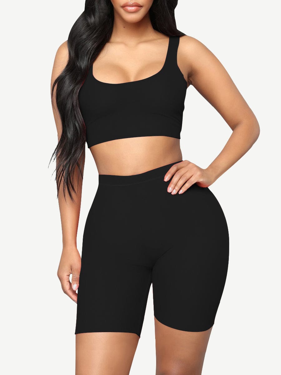 Snatched Plus Size Tank And Shorts Set Two In One