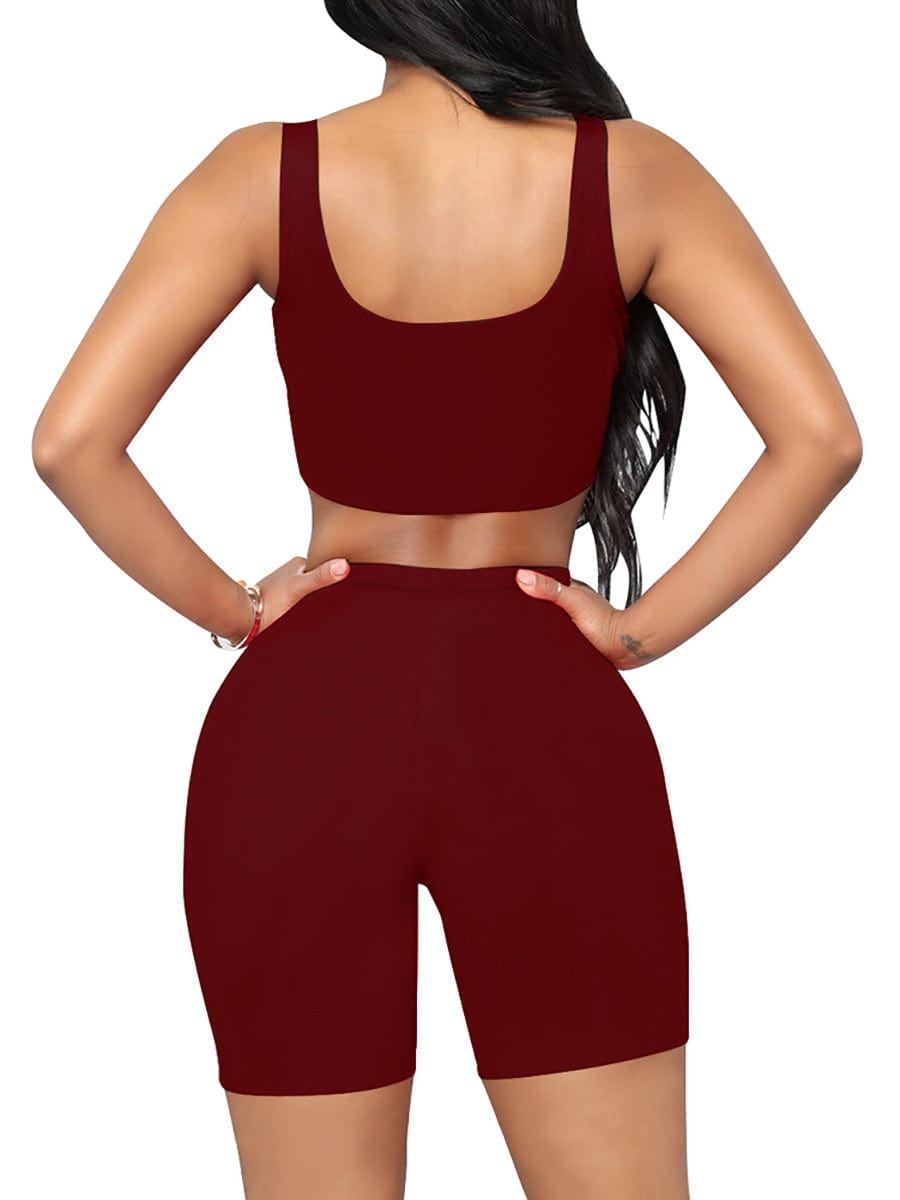 Snatched Plus Size Tank And Shorts Set Two In One