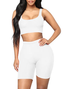 Snatched Plus Size Tank And Shorts Set Two In One
