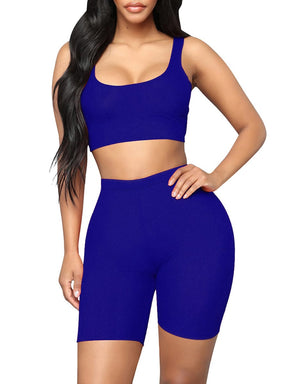 Snatched Plus Size Tank And Shorts Set Two In One