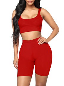Snatched Plus Size Tank And Shorts Set Two In One