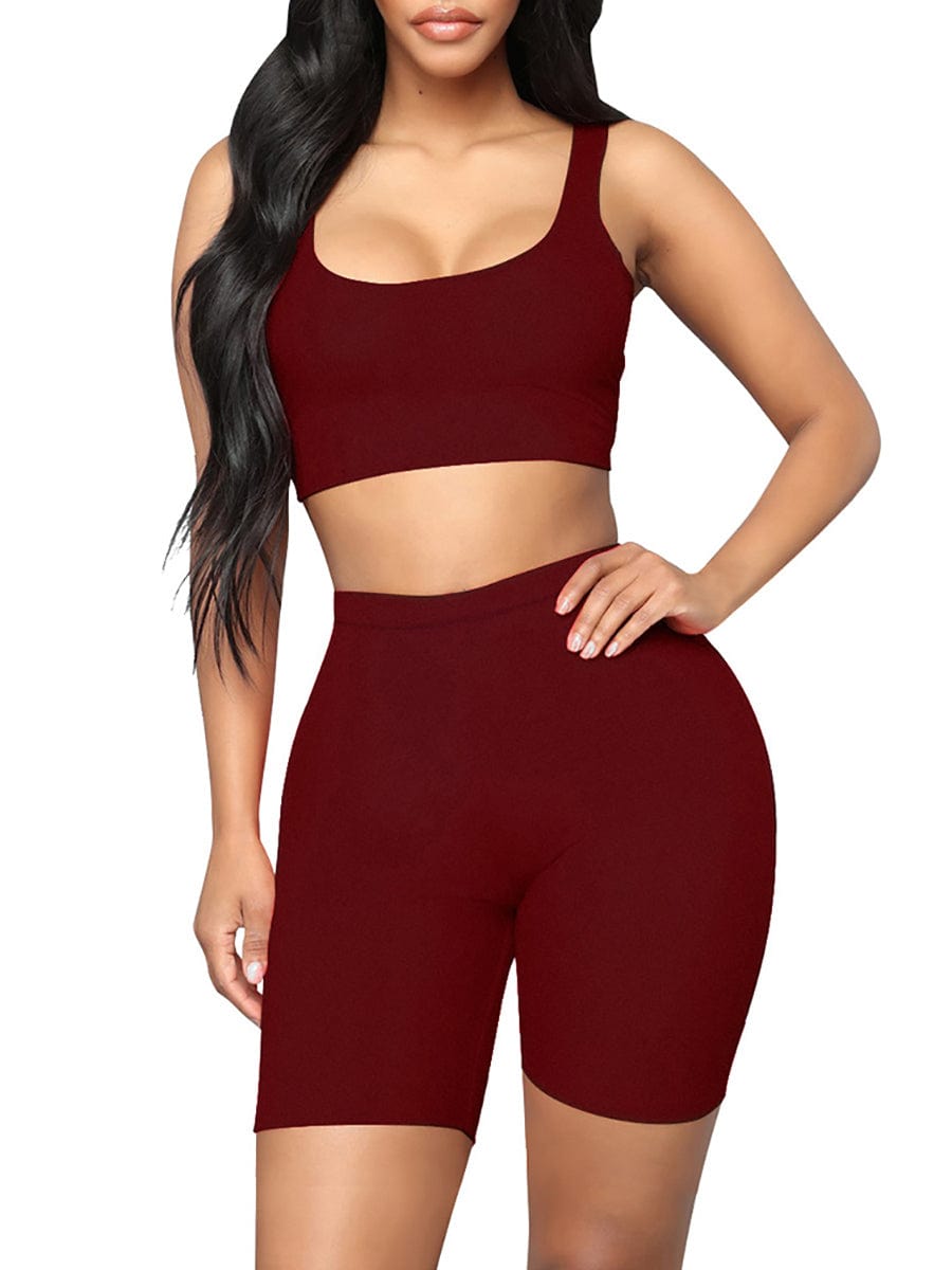 Snatched Plus Size Tank And Shorts Set Two In One