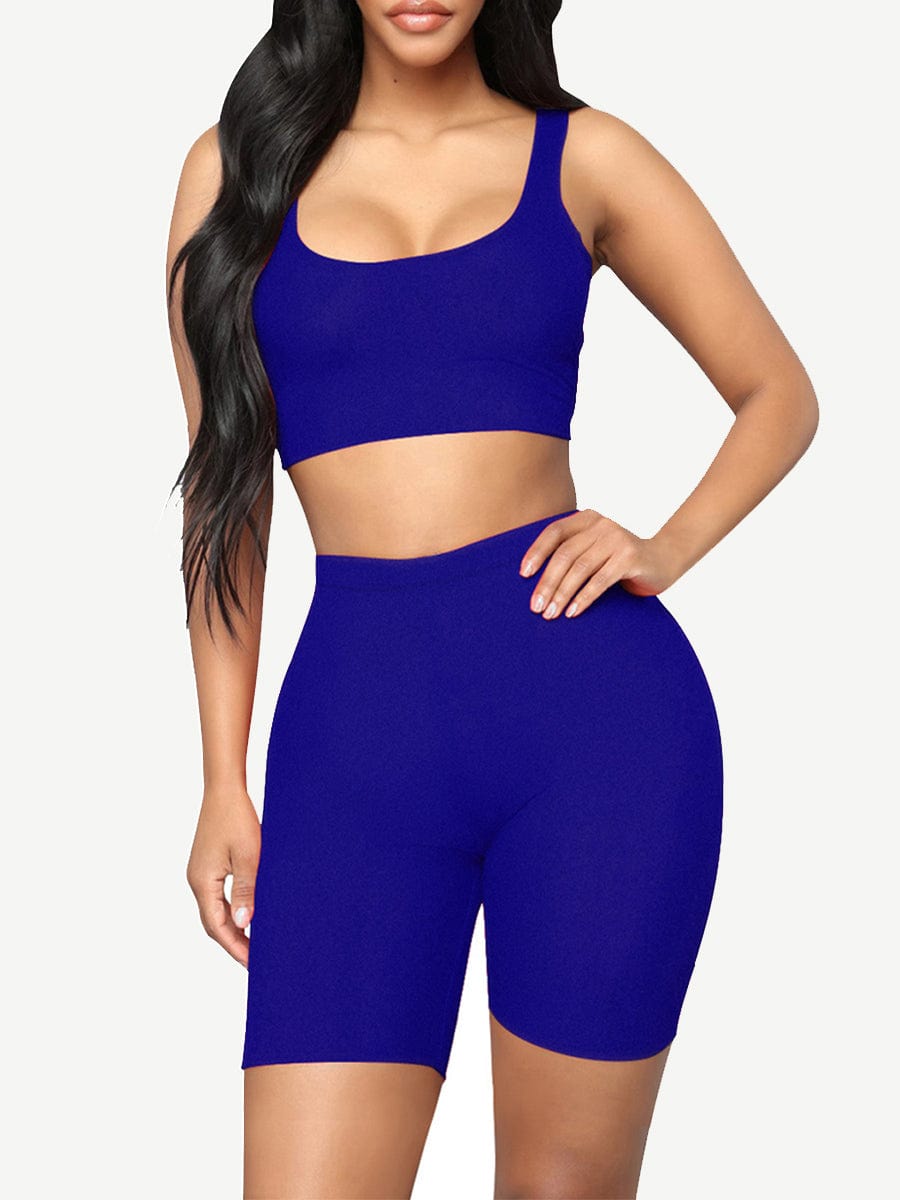 Snatched Cropped Sports Top And Shorts