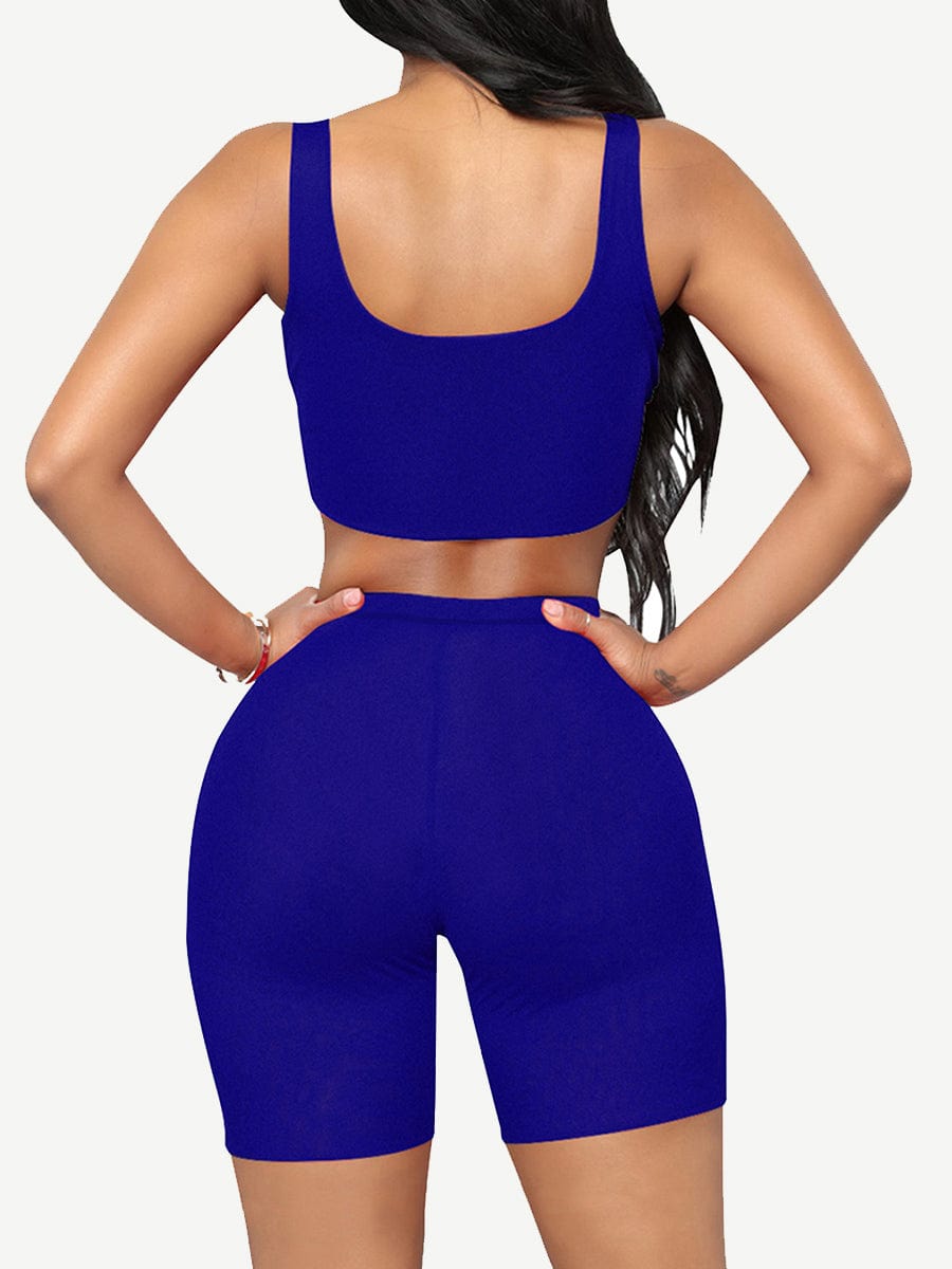 Snatched Cropped Sports Top And Shorts