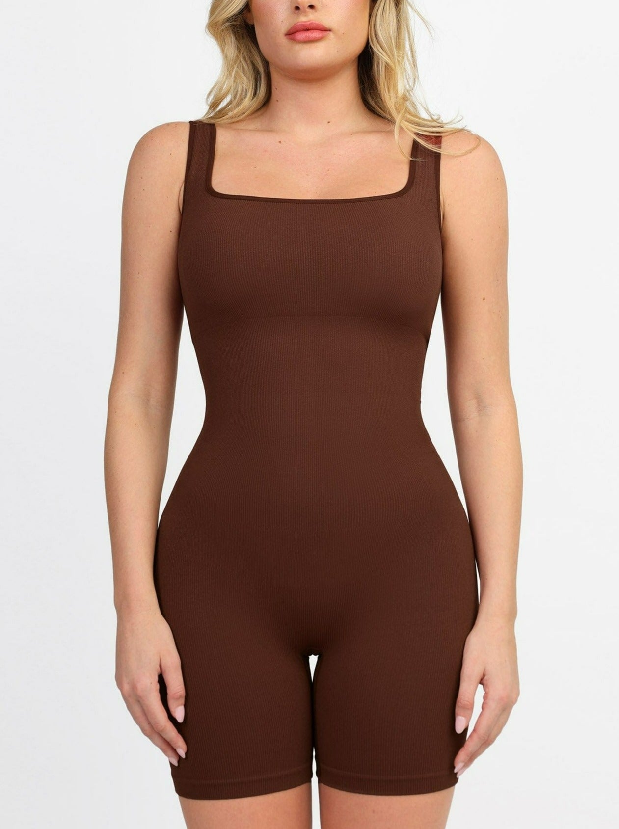 Snatched Seamless Square Neck Sport Romper