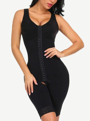 Snatched Stretch Faja Bodysuit Hooks Crotchless