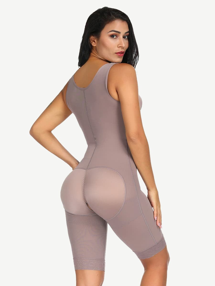 Snatched Stretch Faja Bodysuit Hooks Crotchless