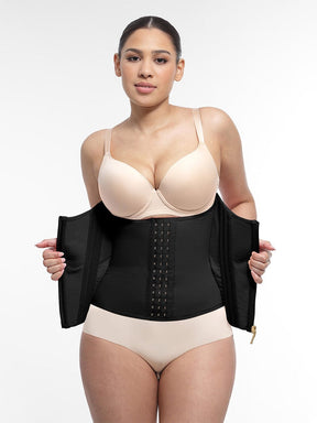 Snatched Zipper Waist Trainer 15 Built-In Steel Bones