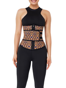 Snatched African Print Latex Zipper Waist Trainer
