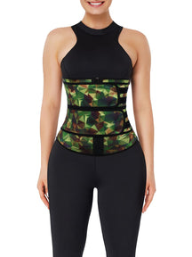 Snatched Camo Latex Waist Trainer Double Belts