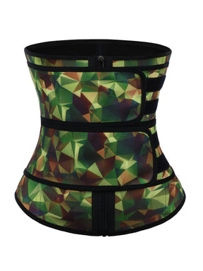 Snatched Camo Latex Waist Trainer Double Belts