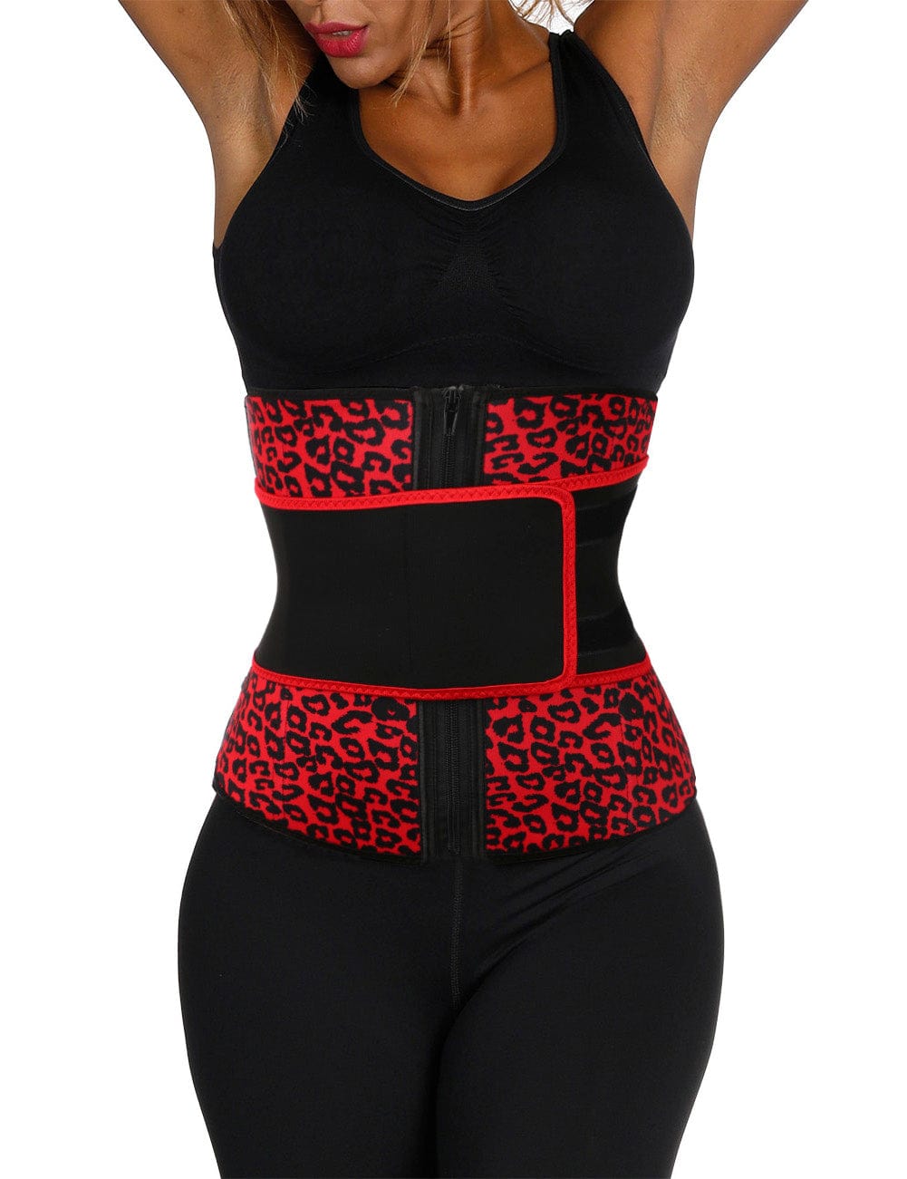 Snatched Neoprene Leopard Waist Trainer Ventilated Belt Plus Size