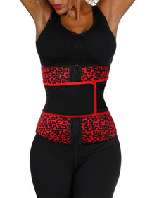 Snatched Neoprene Leopard Waist Trainer Ventilated Belt Plus Size