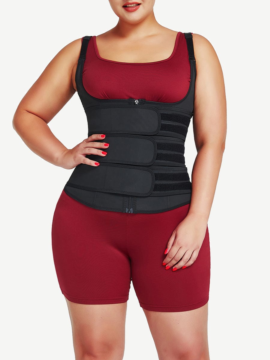 Snatched Latex Vest Waist Trainer Adjustable Straps Zipper