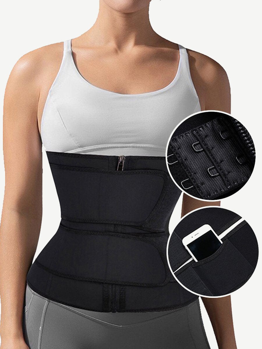 Snatched Plus Size Latex Waist Trainer Double Belt 7 Bones