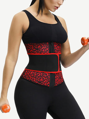 Snatched Neoprene Leopard Waist Trainer Ventilated Belt Plus Size