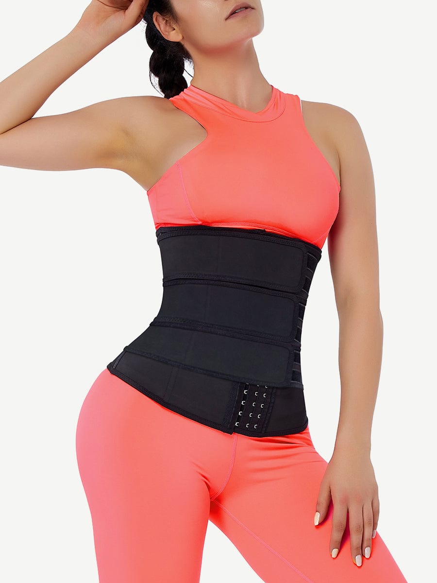 Snatched Latex Hooks Waist Trainer Triple Belts Anti Slip