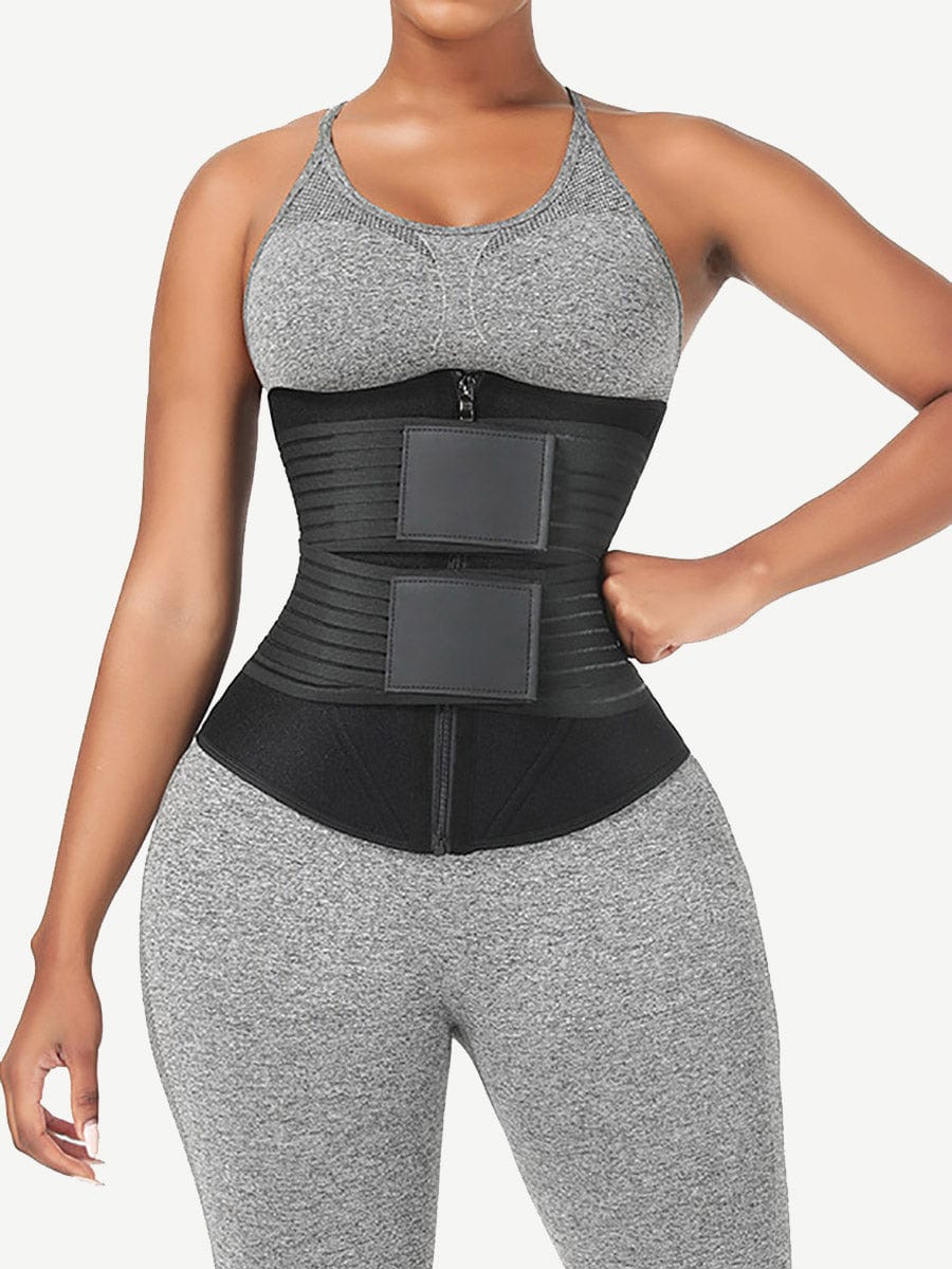 Snatched Neoprene Waist Trainer Long Body Double Elastic Belts