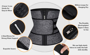 Snatched Waist Trainer With Belt 6 Bones