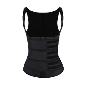 Snatched Latex Vest Waist Trainer Adjustable Straps Zipper
