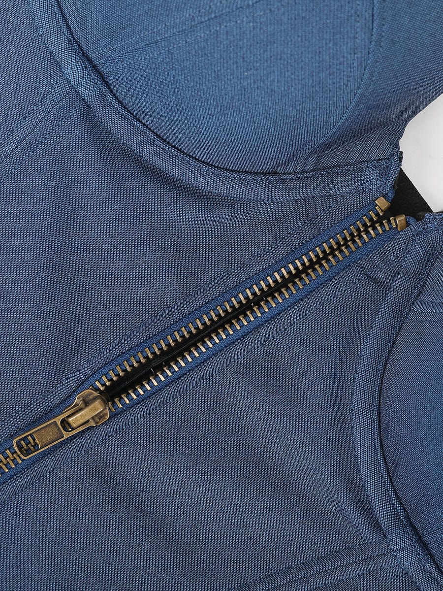 Snatched Imitation Denim Waist Trainer 4 Bones Drawstring Back
