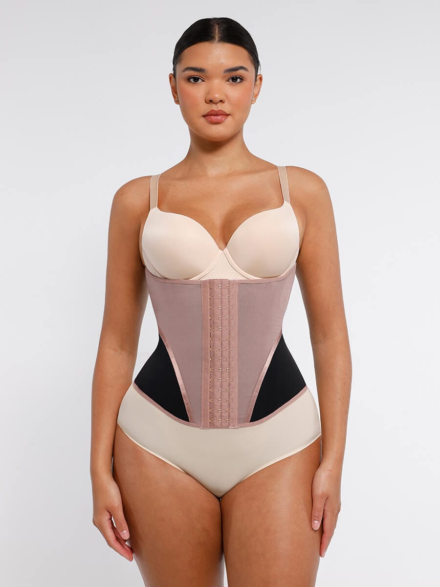 Snatched Mesh Waist Cincher 9 Steel Bones 3-Row Hooks
