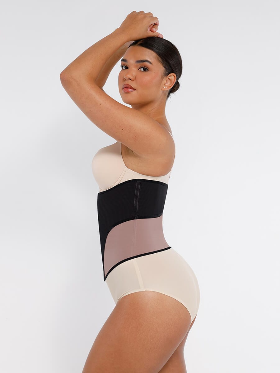 Snatched Mesh Waist Cincher 9 Steel Bones 3-Row Hooks