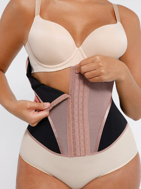 Snatched Mesh Waist Cincher 9 Steel Bones 3-Row Hooks