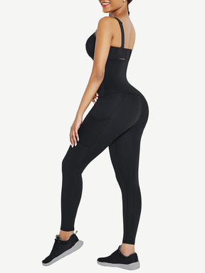 Snatched High Waist Shaping Leggings Three Hooks Pockets