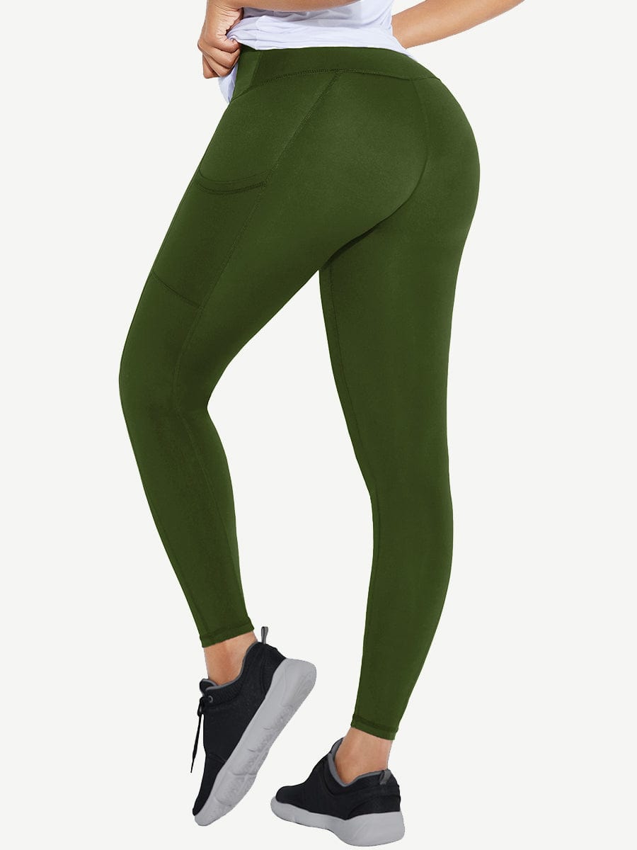 Snatched High Waist Shaping Leggings Three Hooks Pockets