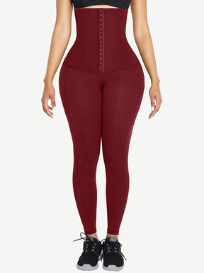 Snatched High Waist Shaping Leggings Three Hooks Pockets