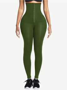 Snatched High Waist Shaping Leggings Three Hooks Pockets