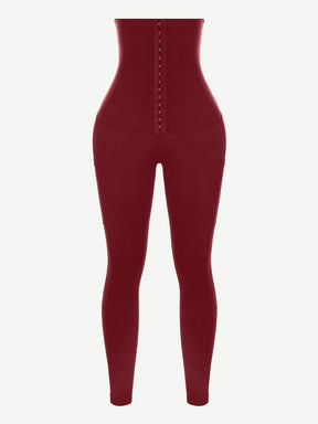 Snatched High Waist Shaping Leggings Three Hooks Pockets